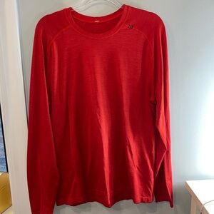 Lululemon men’s red long sleeve shirt